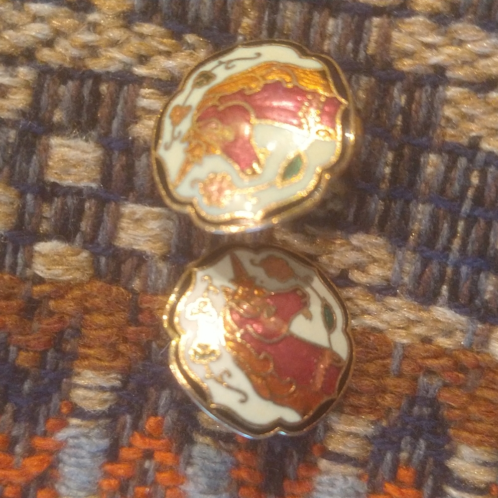 '70s vintage cloissene Unicorn earrings